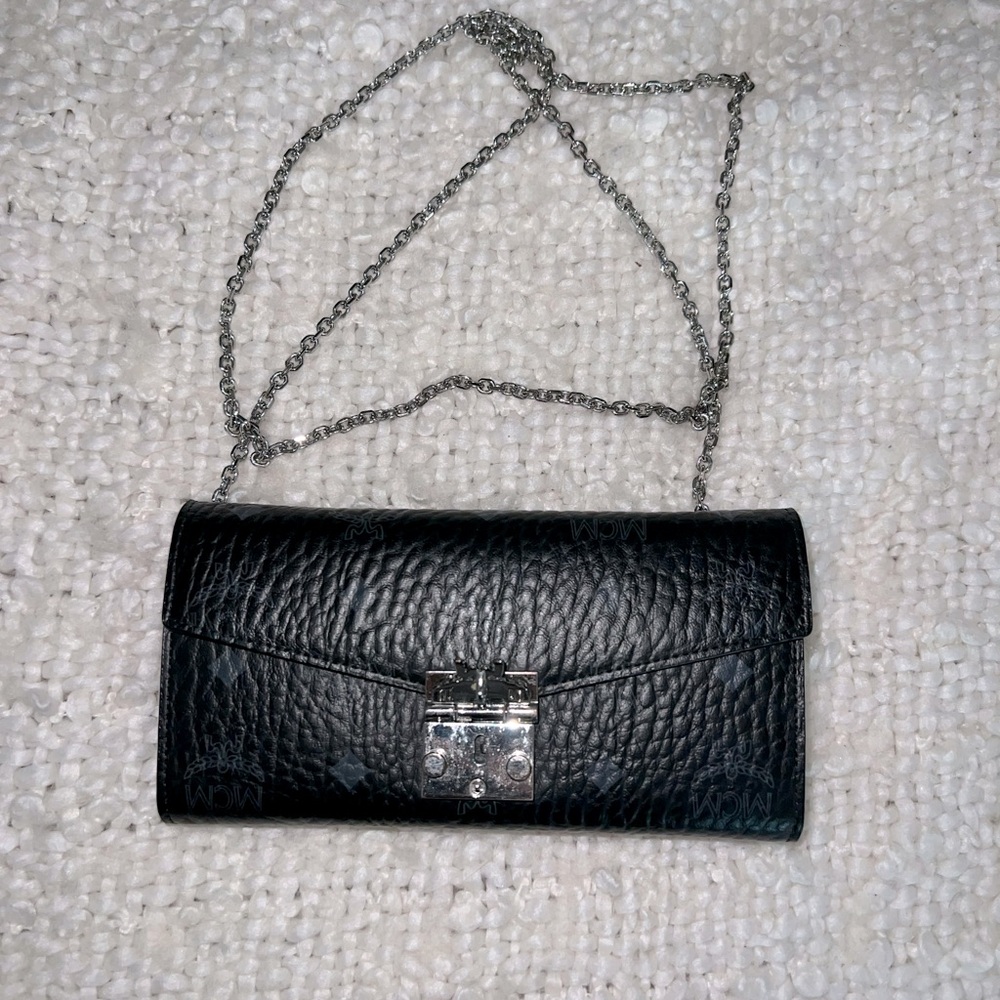 Genuine leather MCM Worldwide Tracy Crossbody Wallet in Visetos price negotiable